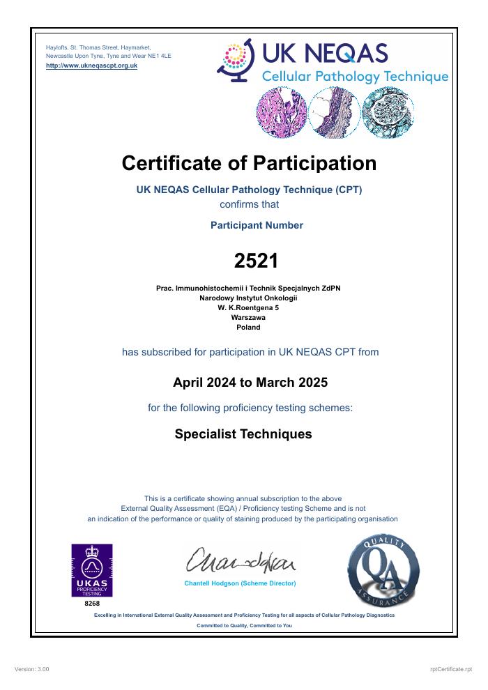 UK NEQAS Specialist Techniques 2024–2025