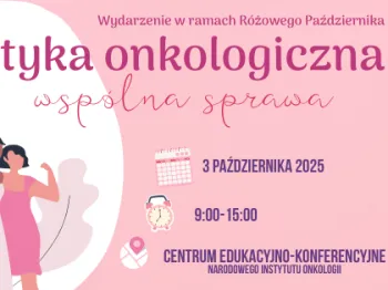 Grafika promująca wydarzenie „Profilaktyka onkologiczna wspólna sprawa” 3 października 2025, 9:00-15:00.