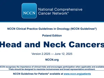 Logo NCCN, tekst: „Head and Neck Cancers, Version 2.2025 — June 12, 2025, NCCN.org”.