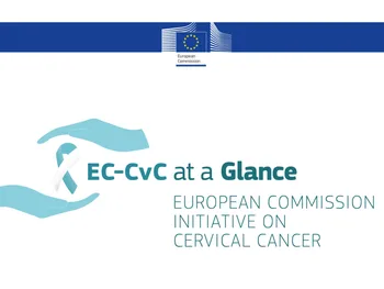 EC-CvC at a Glance; European Commission Initiative on Cervical Cancer; logo Komisji Europejskiej